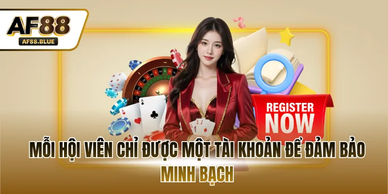 Mỗi hội viên chỉ được một tài khoản để đảm bảo minh bạch